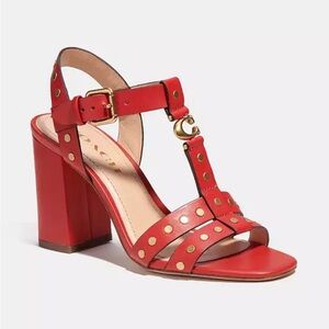 Coach Red Heels with T-Strap Design